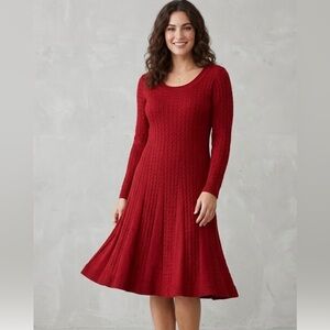 Signature by Sangria Red Long Sleeve Dress
